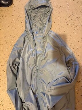 Mono B Light Gray Hooded Packable Windbreaker